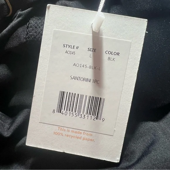 NWT Andie Swim The Santorini One Piece Swimsuit Flat Black Size Large L NEW - Picture 11 of 11